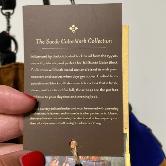 Patricia Nash Suede & Leather Colorblock Bag - Picture 8 of 16